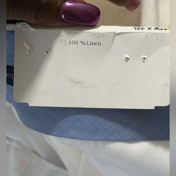 NWT Men’s Modern Fit 100% Linen Trousers | Size 44W x 32L | Bright White - Picture 11 of 11